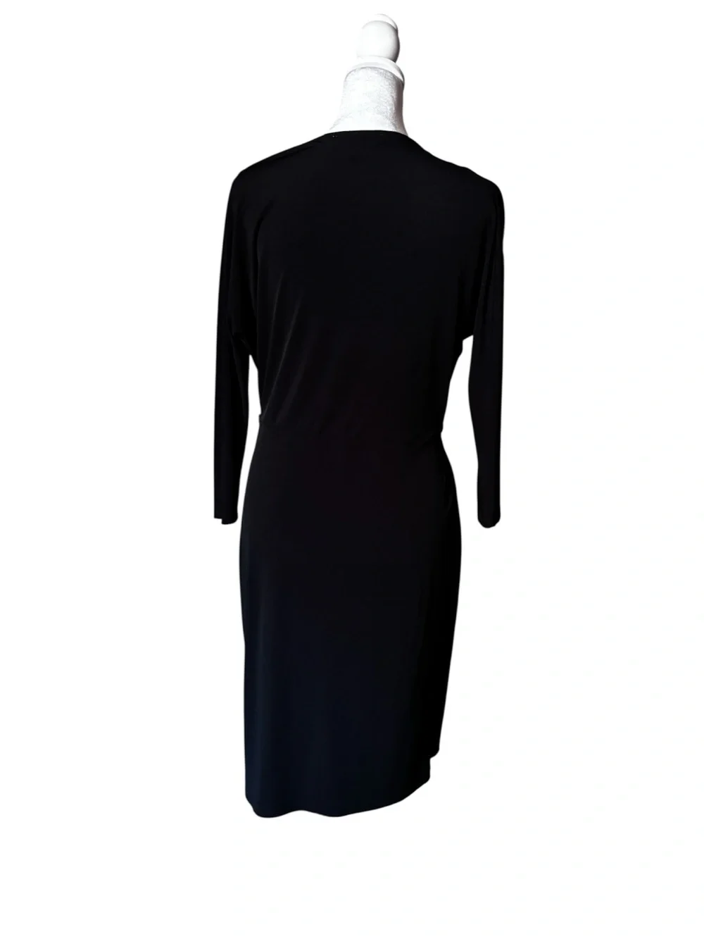 Michael Kors Black Long-Sleeve Wrap Dress with Waist Detail